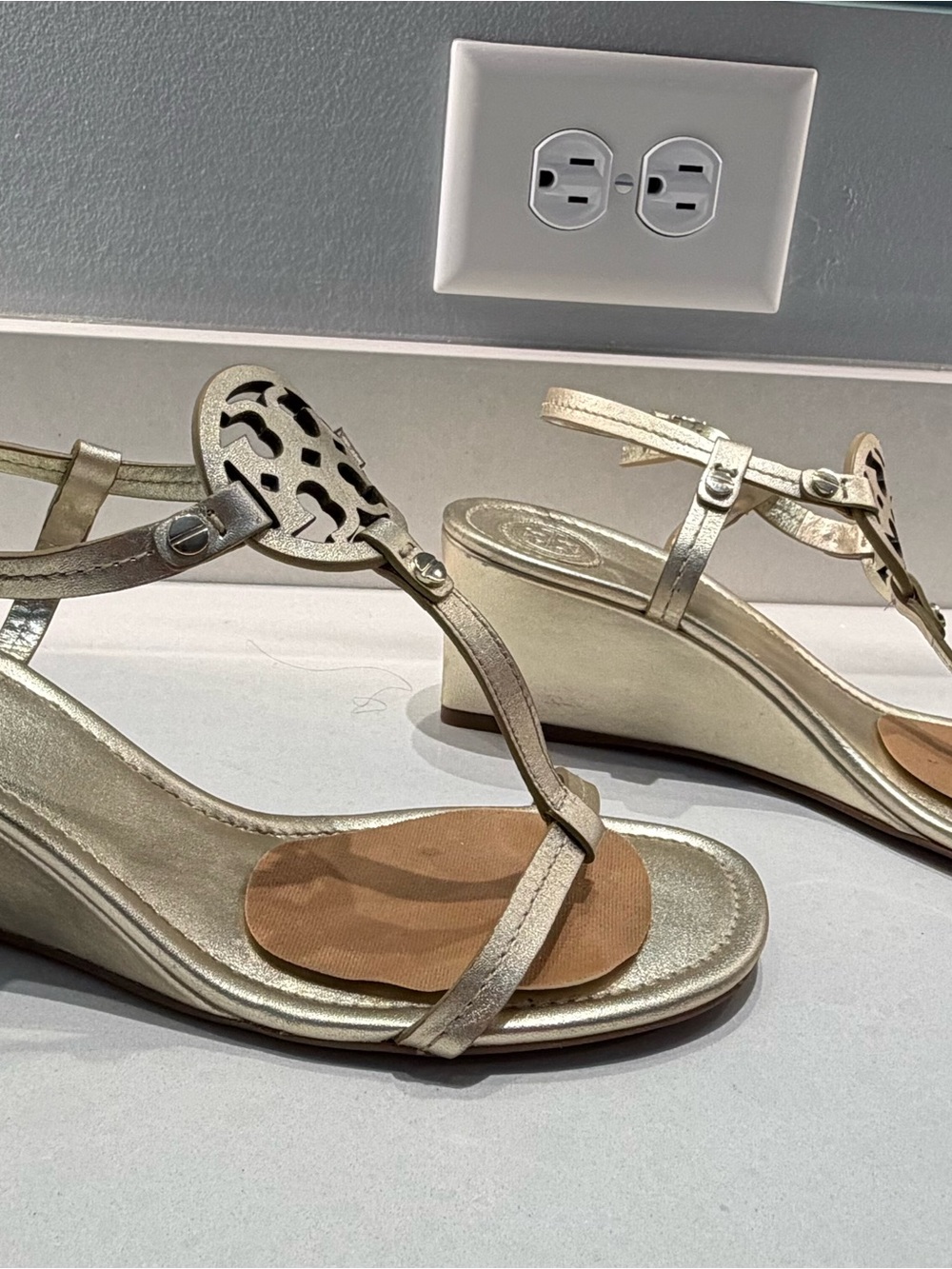 Tory Burch Spark Gold Wedge Sandal - Picture 2 of 7